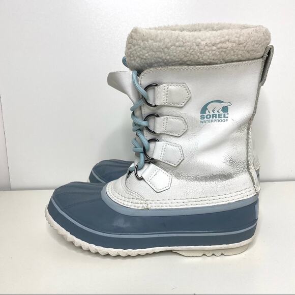 Sorel 1964 PAC Lace Up Waterproof White Leather Snow Boot 6 - Picture 12 of 13